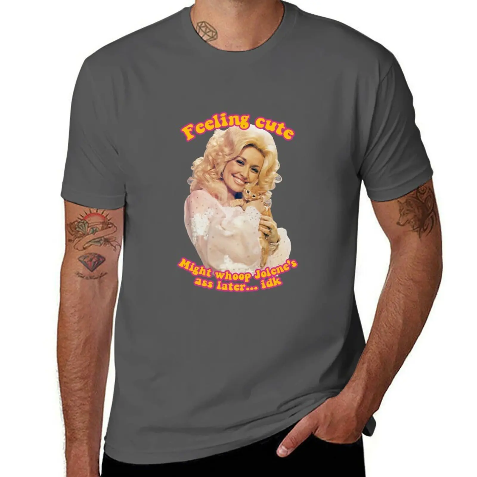 feeling fan dolly women lover cute men T-Shirt Breathable Basic Cotton T-Shirt