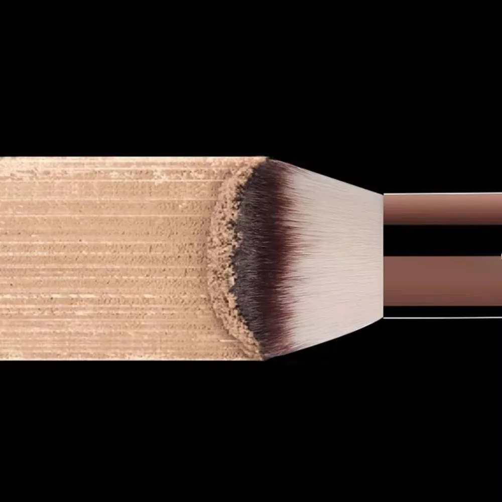 Pennello per Trucco Morbido e Senza Cuciture, Doppia Testa, in Fibra Artificiale per Cipria e Blush