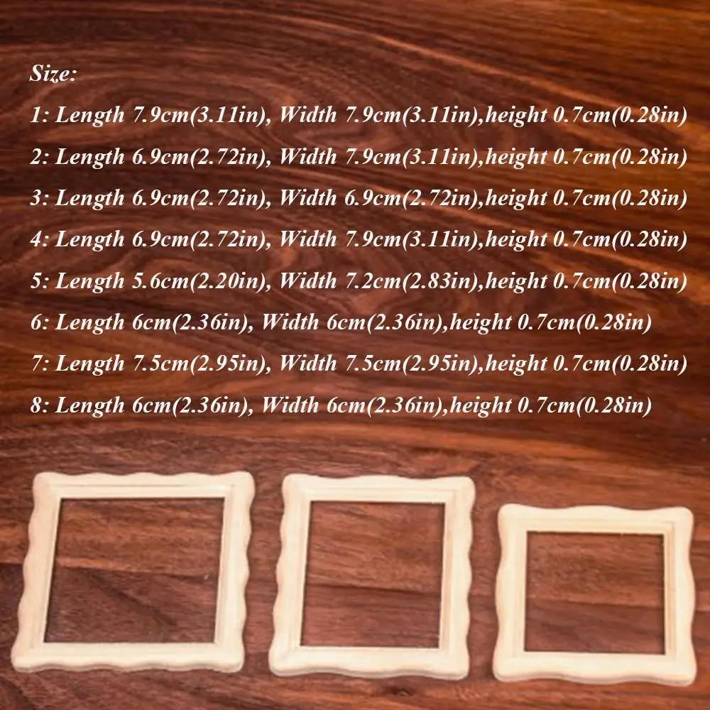 2pcs High Quality 1/12 Dollhouse Miniature Photo Frame Mini DIY Accessories Wood Photo Frame Doll House Decoration