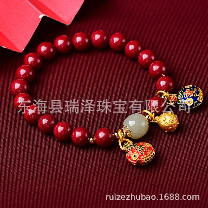 Ore Purple Sand Ancient Roasted Blue Swallowing GoldFemale Natural Hetian Jade Bracelet High Content Ci