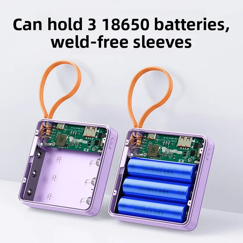Pop Removable 18650 Battery Case For Powerbanks DIY Not Required Welding Digital Screen Durability Plastic Shell Holder