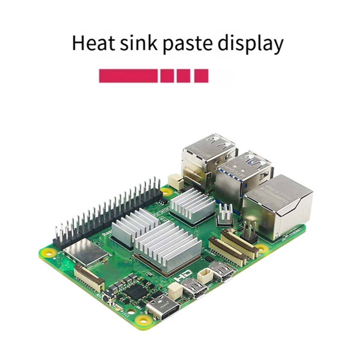 For Raspberry Pi 5 Heatsink CPU Fitting Design with Adhesive Backing Chip Thermal Conductivity Cooling Heat Sink Set,C