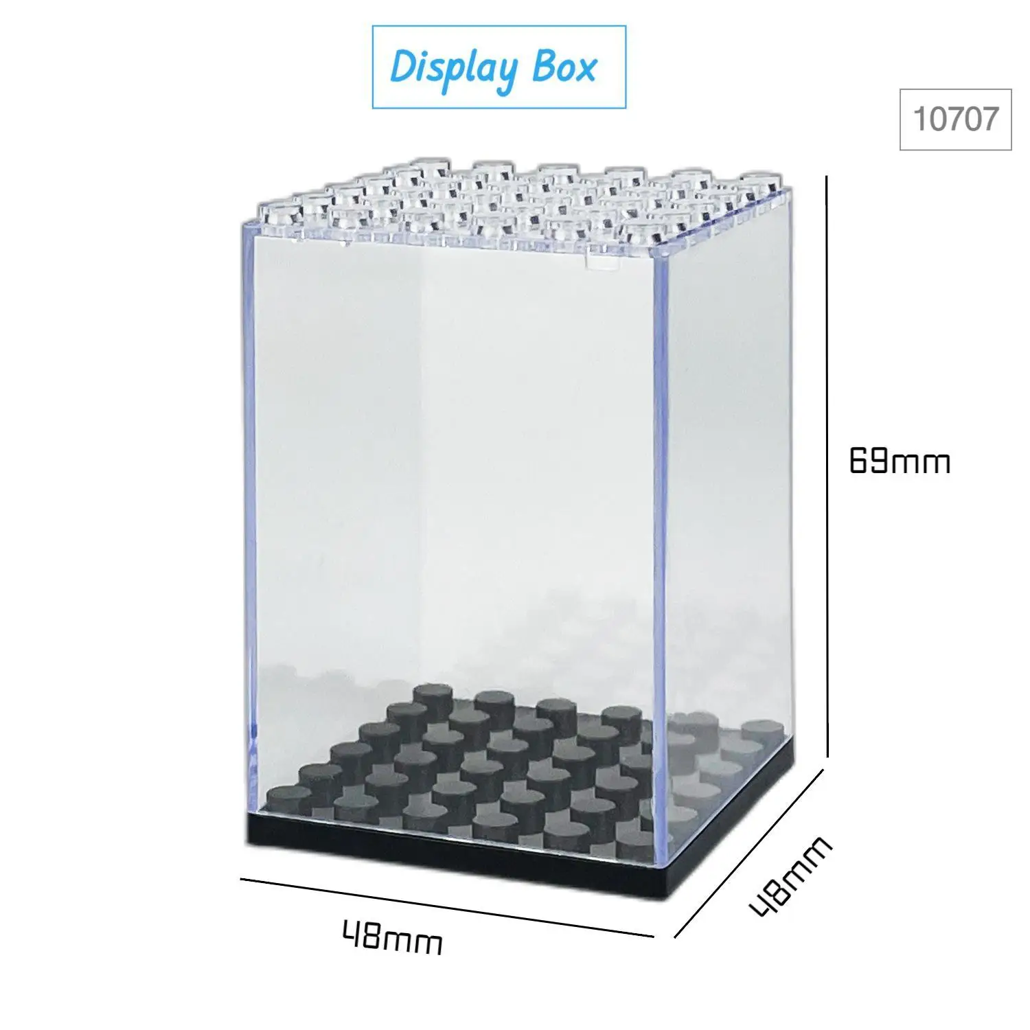 ABS Display Box For Figure Doll Building Bricks Small Particles Suitable Clear Desktop Dustproof Stackable Storage Square Box