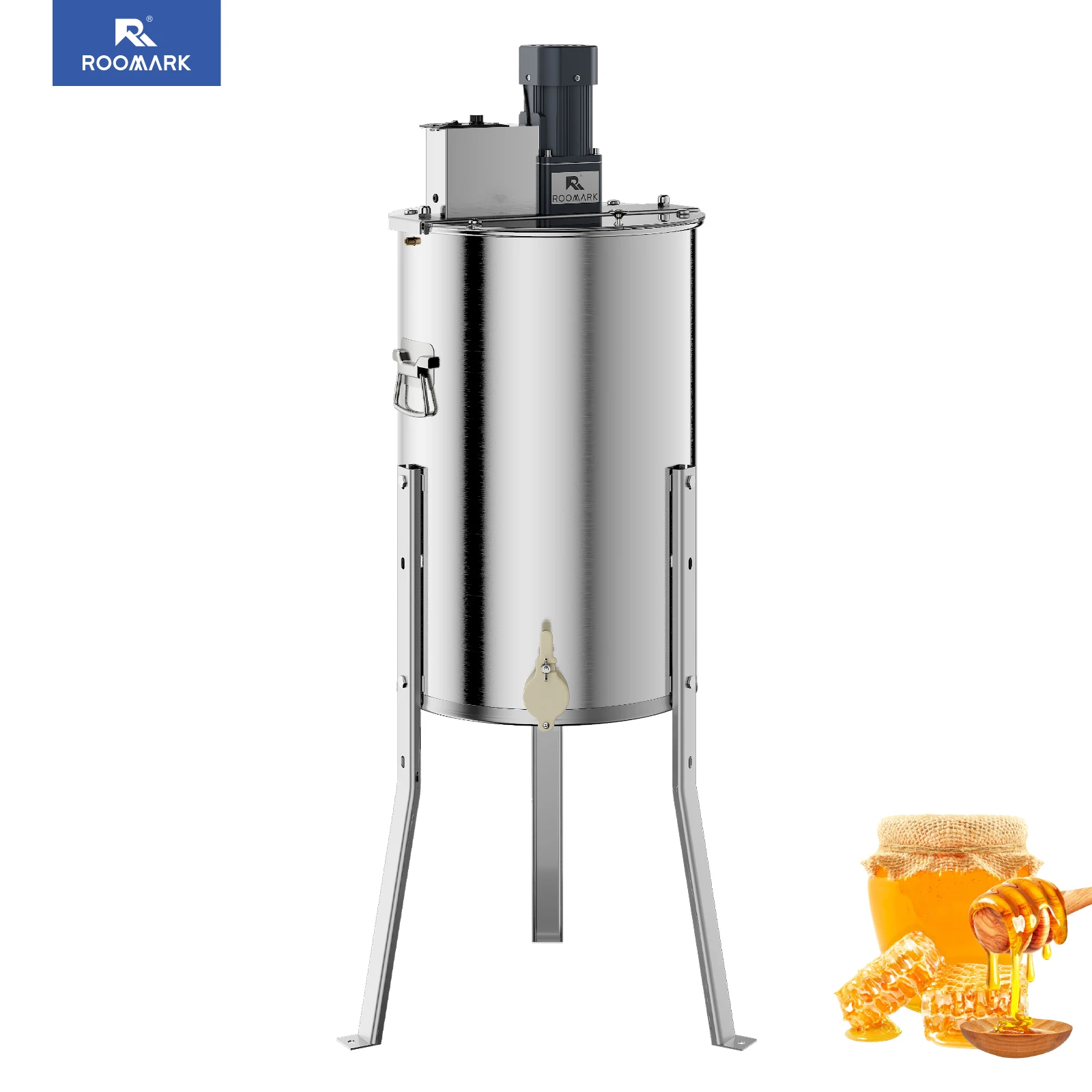 ROOMARK Honey Extractor 2/4 Frame Manual Electric Stainless Steel Honeycomb Spinner Crank Honey Centrifuge Beekeeping Equipment