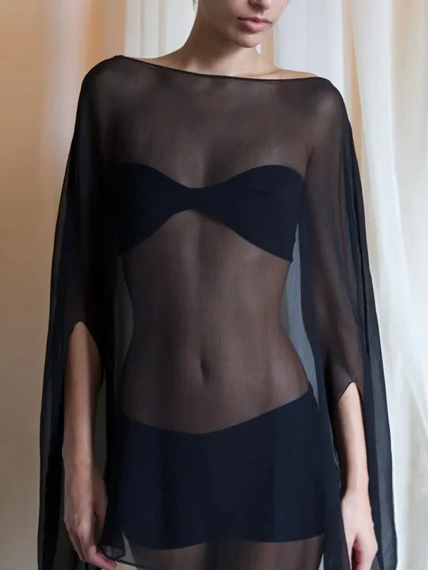 

Сексуальная прозрачная свободная шифоновая толстовка с капюшоном, женская модная уличная длинная све, кружевная лоскутная цветная толстовка