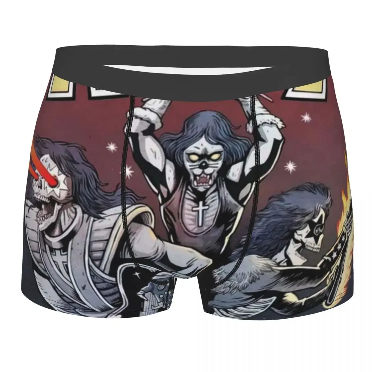 KISS Men's Boxer Briefs Shorts Men Underpants Cartoon Anime Funny Men's Panties Soft Underwear For Men