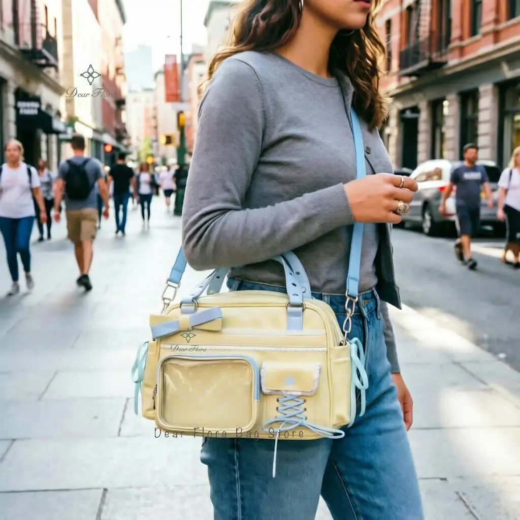 Neue Y2K Nette Itabag Comic Ausstellung Große Kapazität Rucksack Süße Mädchen Transparente Umhängetasche DIY Abzeichen Display Schulter Tasche – Detail 10