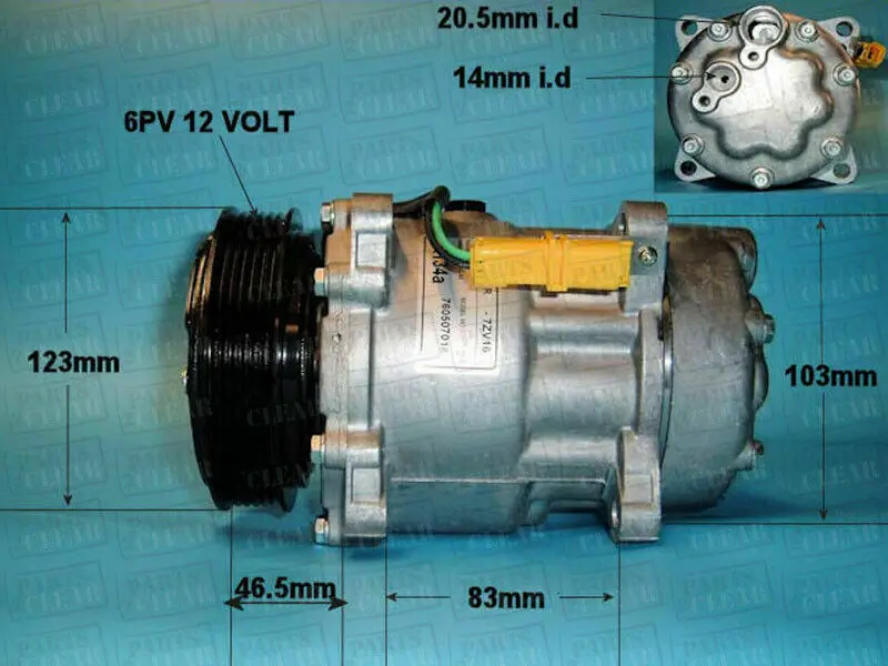 SD7V16 AC Compressor for Peugeot 406 807 307 PARTNER 607 6453lq 6453JN 6453JQ 6453LQ 6453LR 6453LX 6453TE 9639109580 9646416780