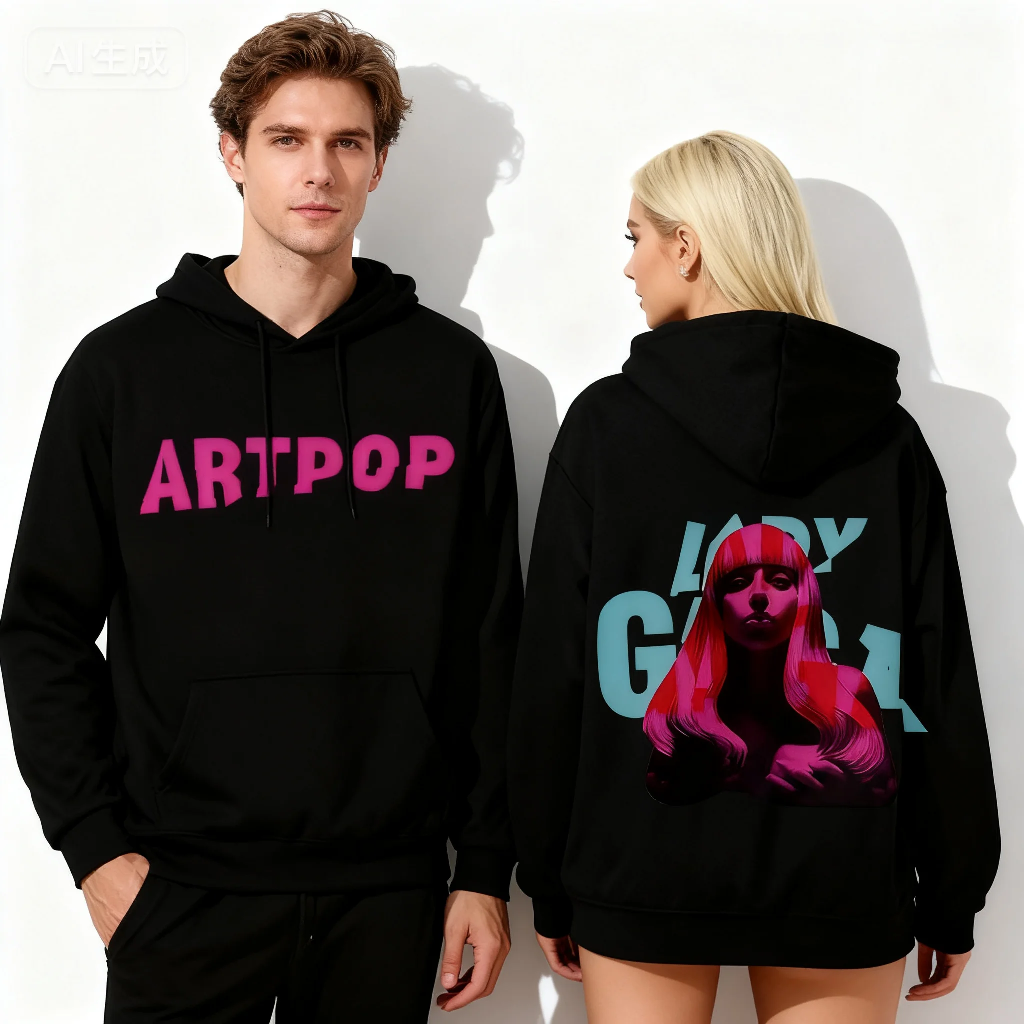 

Popular Autumn/Winter Lady Gaga Hoodie Double Sided Oversized Fashion Hoodie Gothic Rock Hip Hop Men's and Women's Hoodie