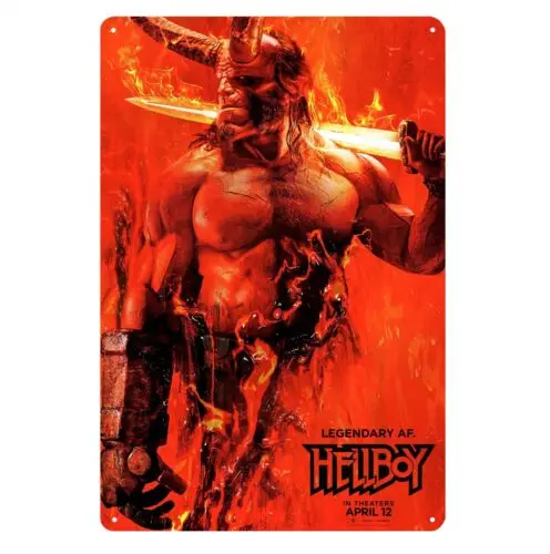 1e, Hellboy 영화 금속 포스터 주석 기호 20x30cm 플라크