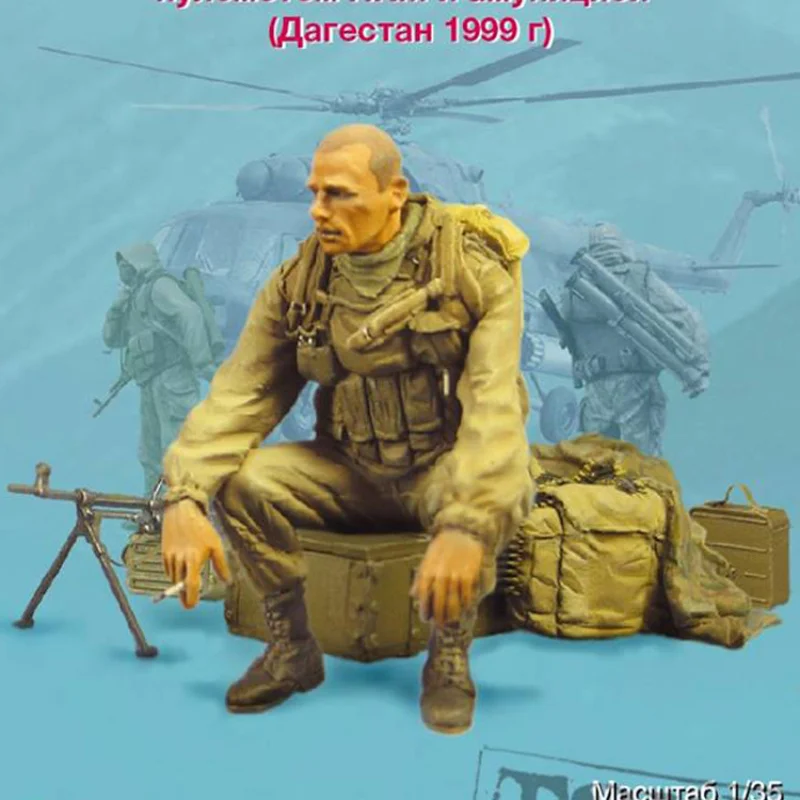 Miniature Toy 1/35 Resin Soldier Model Kit GRU Special Forces Soldier with Supply GK Diorama Unassembled and Unpainted DIY