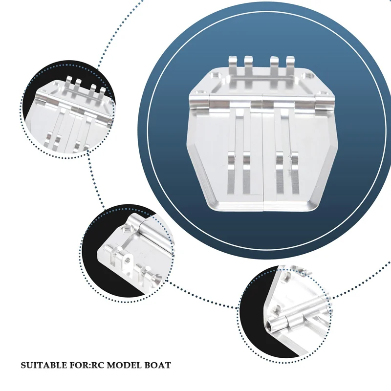 A04F-2Pcs Metal Adjustable Trim Tabs 69X57x30mm For Nitro Gas RC Model Boat