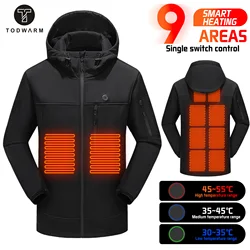 TODWARM Heated Jacket Camping Hiking Jacket Heating Motorcycle Jacket USB Electric Heating Skiing Clothes