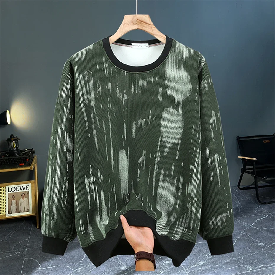 11XL Plus rozmiar bluza w paski męski sweter wiosna jesień bluzy z okrągłym dekoltem moda męska luźny sweter duży rozmiar 11XL 10XL