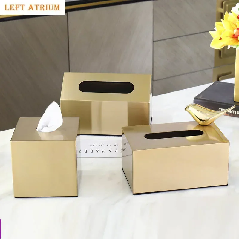

Классическая европейская металлическая золотая квадратная коробка для салфеток, рулонная бумага для хранения, домашняя гостиная, журнальный столик, настольная коробка для салфеток, домашний декор