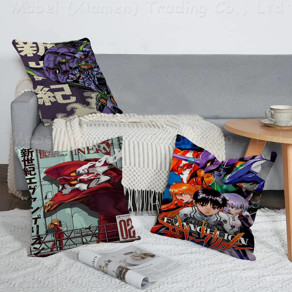 

Evangelion Neon Genesis Office Cushion Pillowcase Car Cushion Cover45X45CM Lumbar Pillowcase Sofa Pillowcover