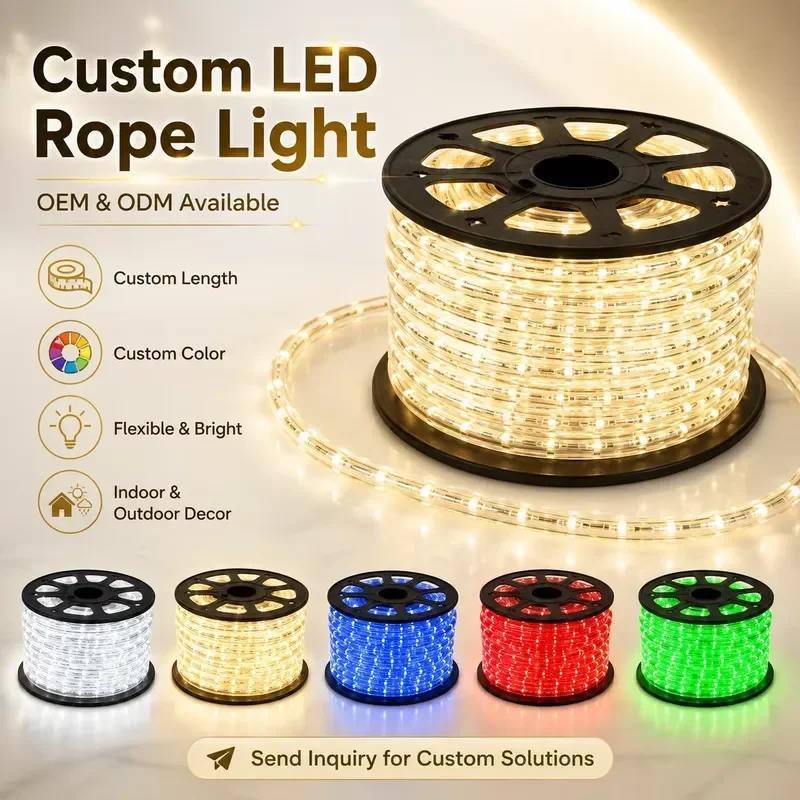 LED Christmas Rope Lights Outdoor Holiday Decoration Custom Commercial Event Lighting for Garden Party Festival Decor