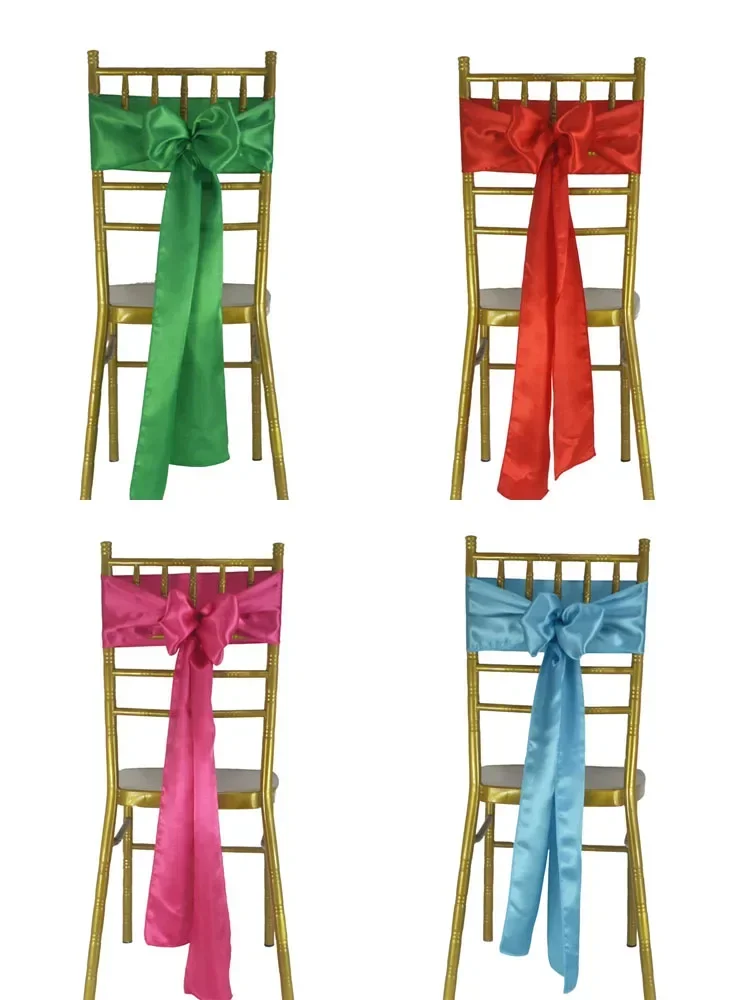 Pack of 50 Satin Chair Sashes For Wedding Chairs Decoration Royal Blue/Red Christmas Birthday Baby Showers Banquets Sash view 5