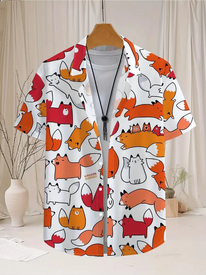 

Men's Funny Pattern 3D Printed Short-sleeved Shirt Hawaiian Shirt Fashion Trend Men's Short-sleeved Tops Men's Clothing 2025 New