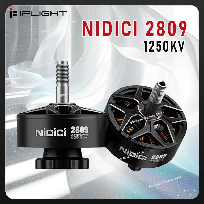 

IFlight NIDICI 2809 1250KV Brushless Motor 5mm Shaft Compatible 7-8inch Propeller for RC FPV Drone