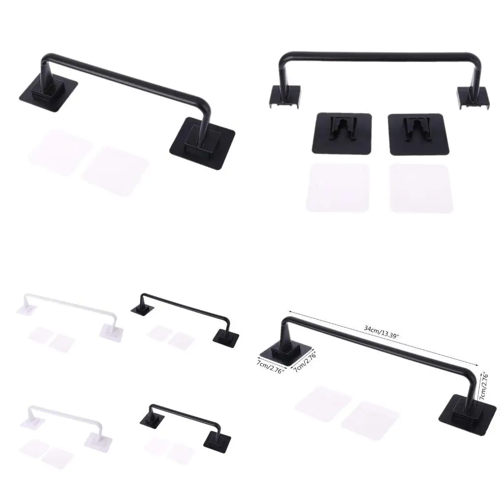 

Self Adhesive Wall Mounted Bathroom Towel Bar Shelf Rack Holder Toilet Roll Pape high quality