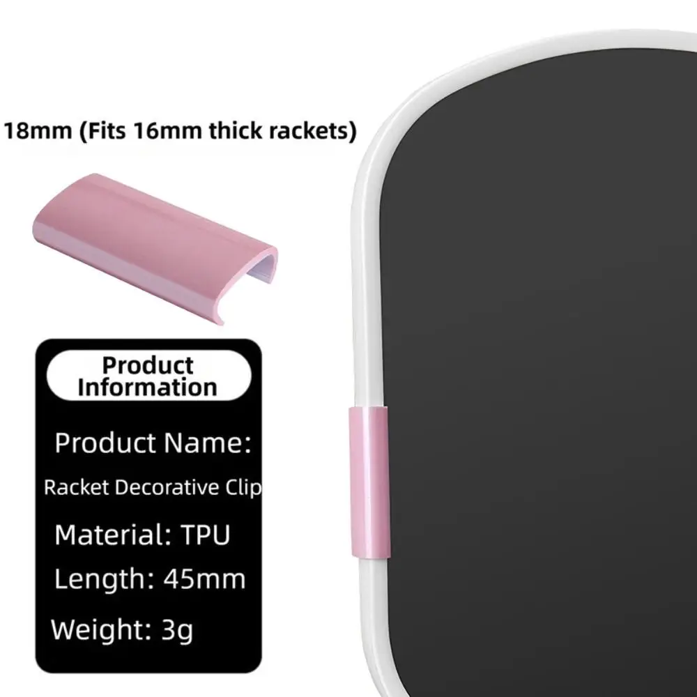 

5Pcs Fit for 16mm Pickleball Paddle Edge Protector Decorative Shock Absorption Edge Protector Clips Colorful Weighted Blocks