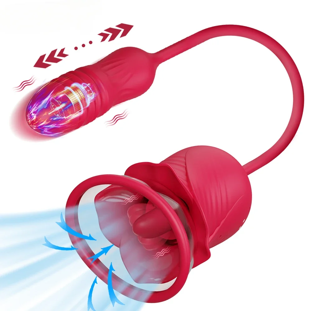 Rose Vibrator For Women G-spot And Clitoris Stimulator Thrusting_voghion.com