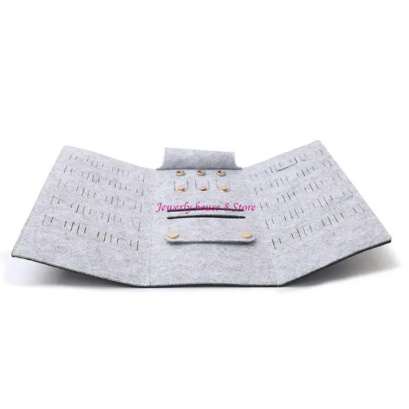 منظم لفافة المجوهرات للسفر للنساء، حاوية حقيبة تخزين قابلة للطي للقلادة والسوار والأقراط والخواتم والجيوب #2