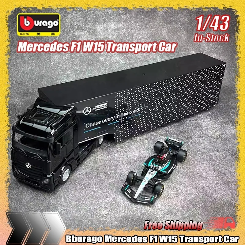 nouveau-camion-ferrari-bburago-1-43-2024-f1-sf24-16-camion-charles-leclerc-mercedes-amg-w15-modele-en-alliage-de-la-serie-george-russell-63