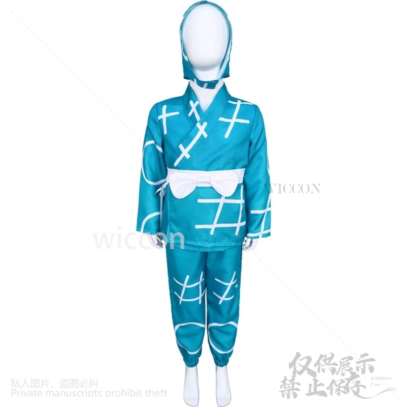 Nintama Cosplay Rantarou Cartoon Uniforme Anime Ninja giapponese Blu Kimono Suit Kawaii Cappello carino Rantarou Halloween per personalizzato
