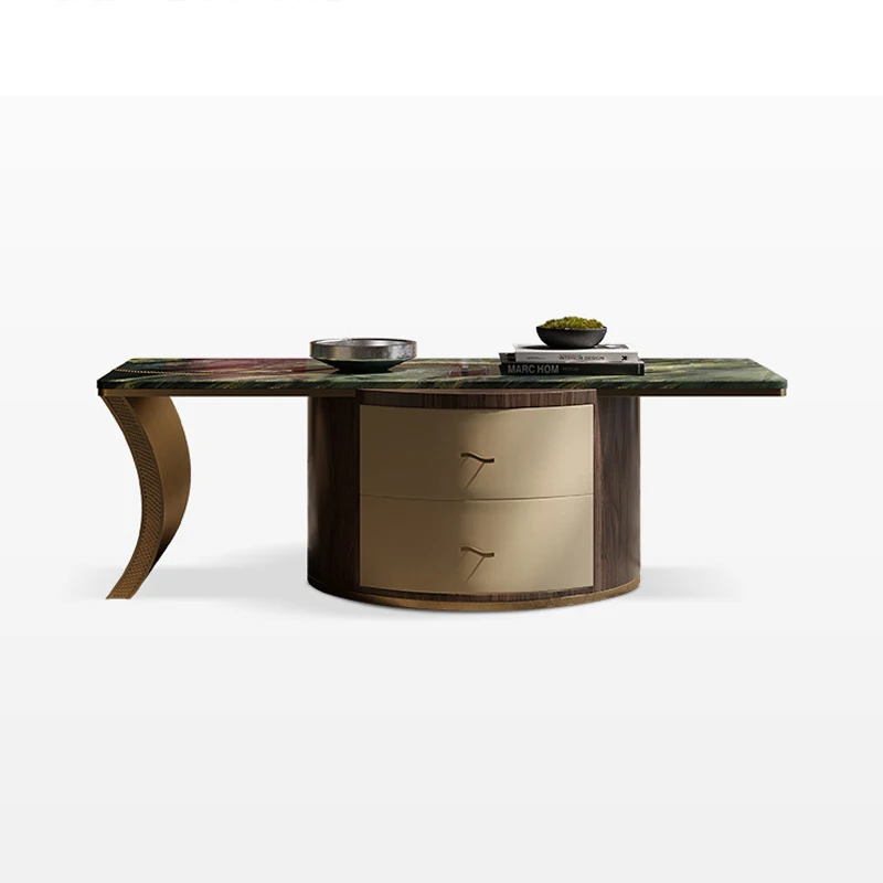 &c Minimalist Pandora Slate Round Combination Light Luxury Modern Home Small Apartment Advanced Coffee Table