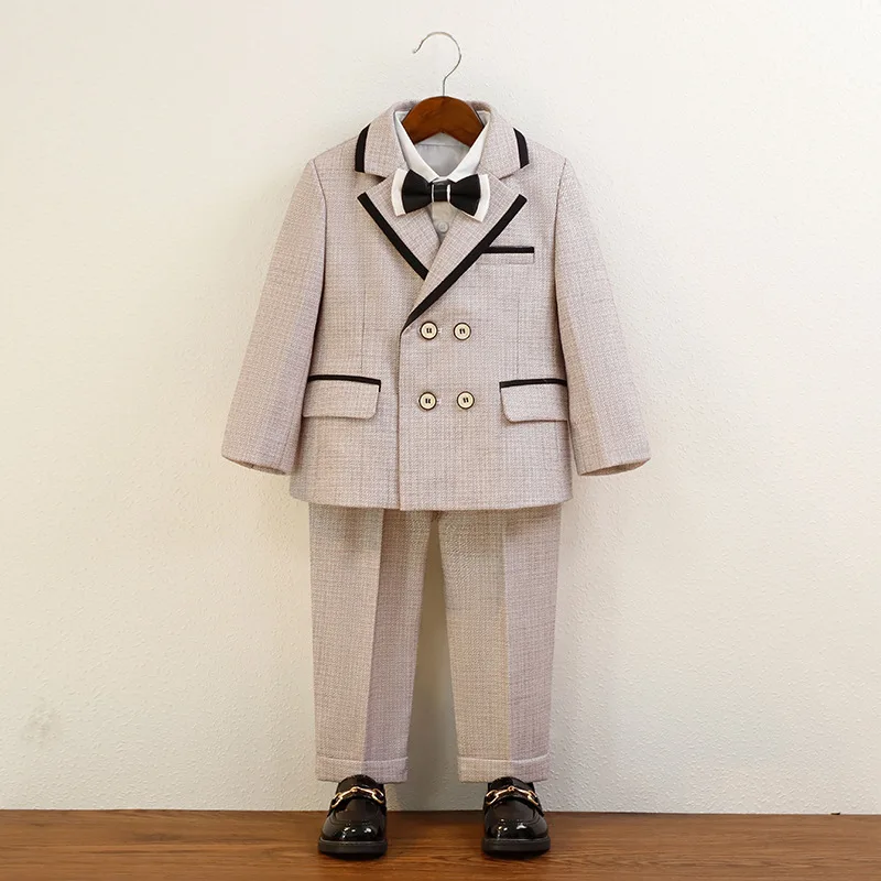 4/5Pcs Set Autumn Children Boys British Style Small Suit Children Hosting Speech Piano Performance Costume For Boys Kid Boy Suit