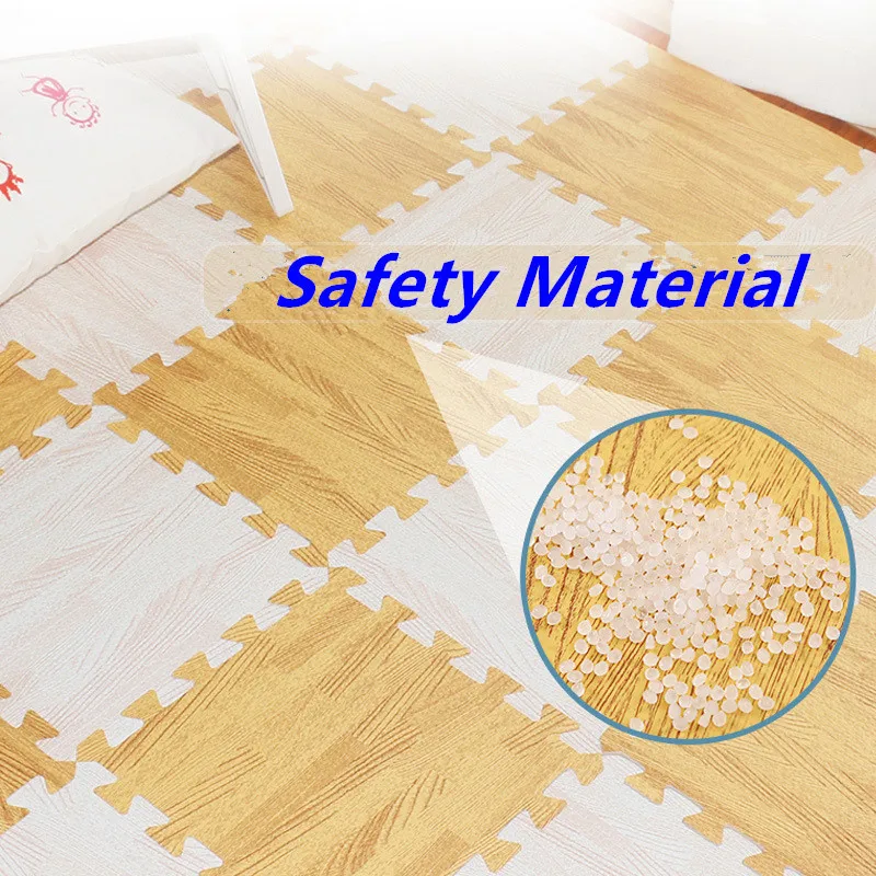 Baby Wood Play Mats, Wood Activities Mat, Thick Tatame Playroom, Floor Noise Mat, Puzzle Foot Mat, 30x30cm, 1.2cm, 12Pcs