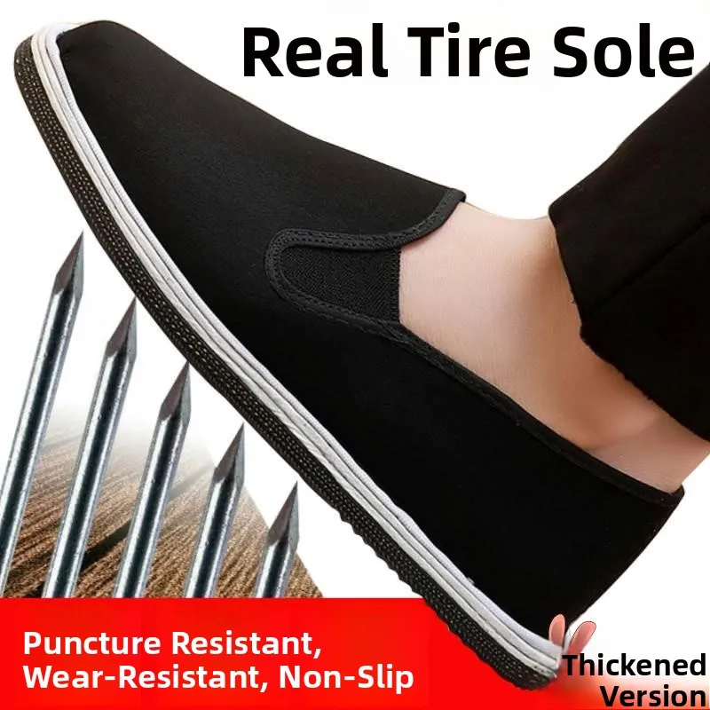 

Men's Casual Shoes Handmade Wear-Resistant Anti-Slip Labor Protection Shoes Cotton Cloth Upgraded Version Spring Summer