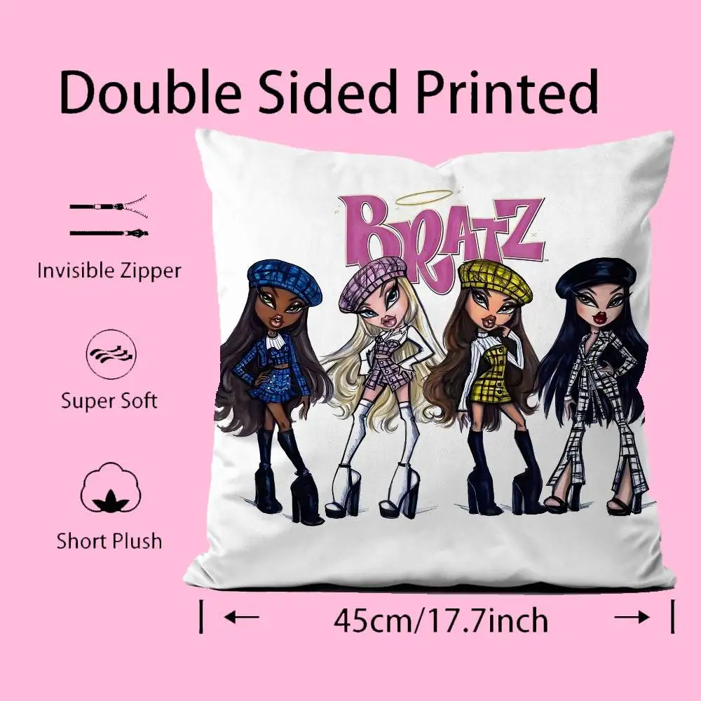 الأزياء B-Bratz M-mask فتاة كيس وسادة نمط الطباعة المخدة غرفة المعيشة أريكة غطاء الوسادة غرفة نوم ديكور