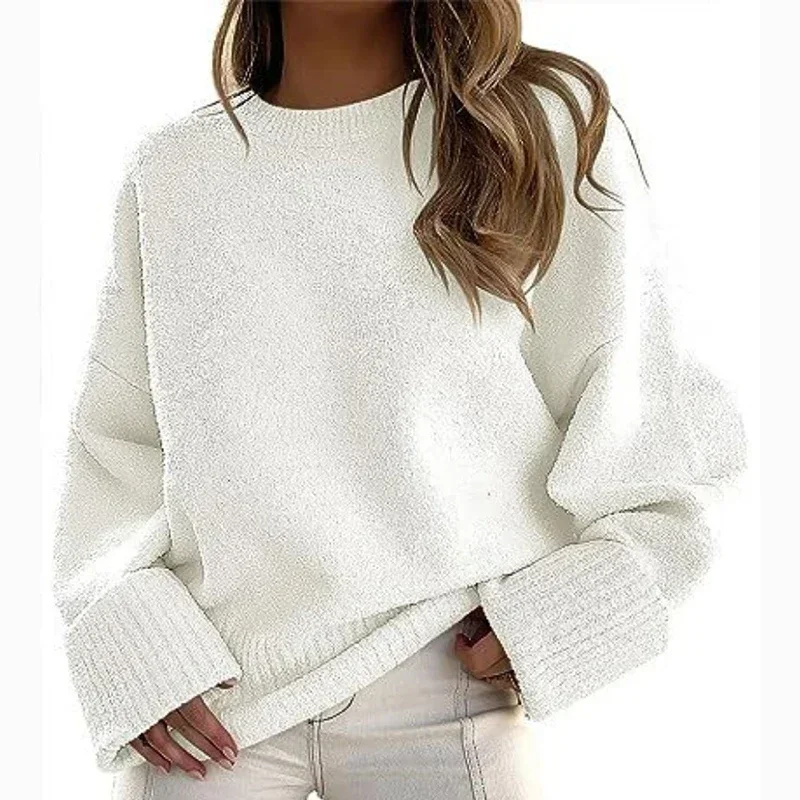 

Autumn Thick Loose Pullover Sweater Women Winter Fashion Warm Round Neck Women Knitted Sweaters Casual Knitwear Pull Femme