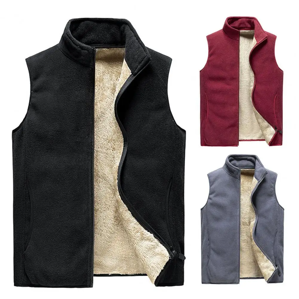 Great  Men Waistcoat Cotton-Padded Loose Warm Fall Waistcoat Skin-friendly Warm Vest for Outdoor