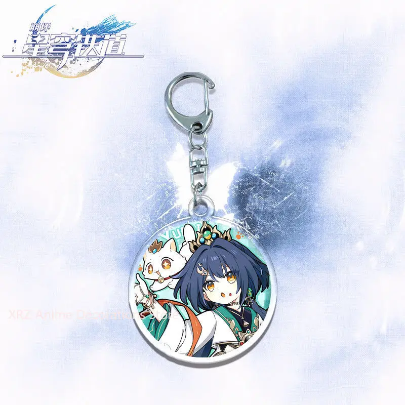 Anime honkai: star rail robin boothill chaveiro acessórios bonito saco pingente chaveiro acrílico dos desenhos animados menina mascote pingente presentes