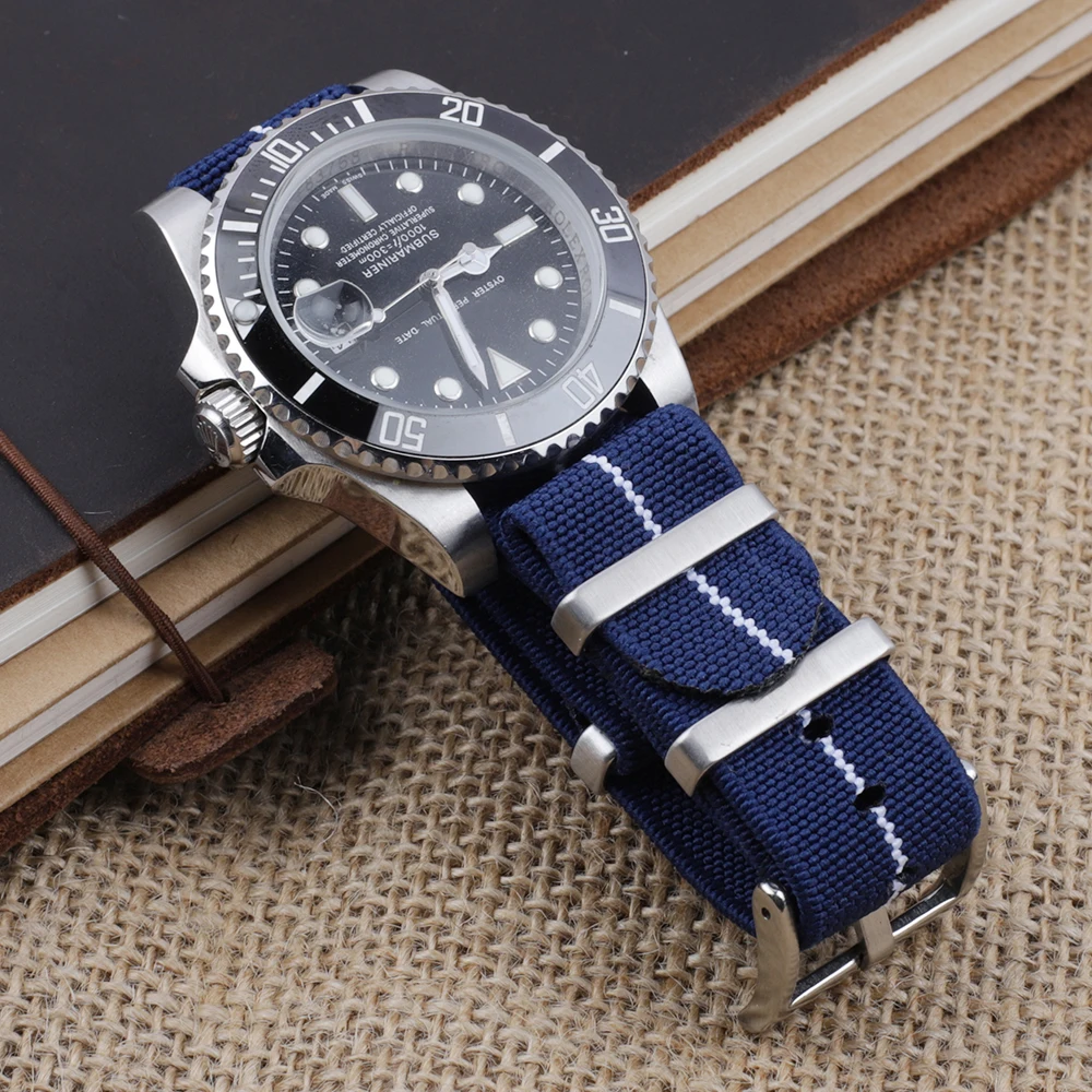 Trendy Brand Nylon Strap Watch Elastic Belt French Troops Parachute Bag Watchband 18mm 20mm 22mm Men Wristwatch