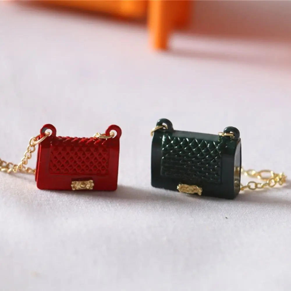 Fashion Miniature Bag For Doll Clothes  Accessories Chain Handbag Lady Leather Bag Purse Accessories Dollhouse Girls Gift Toys