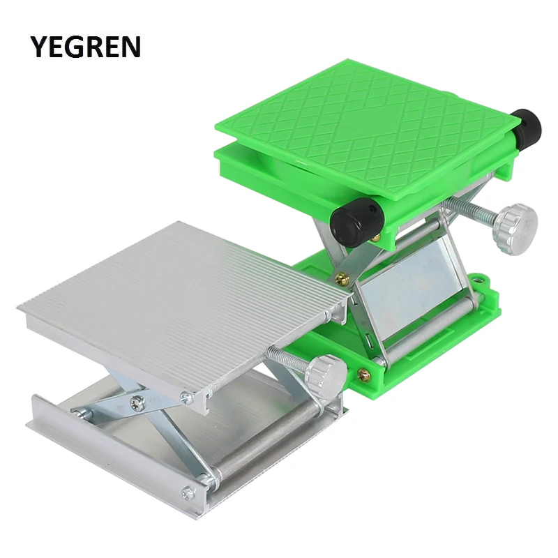 90x90mm Lifting Platform Spirit Level Lift Bracket 25-90mm Height Adjustable Universal Rotatable Stand for Floor Stick Laborator