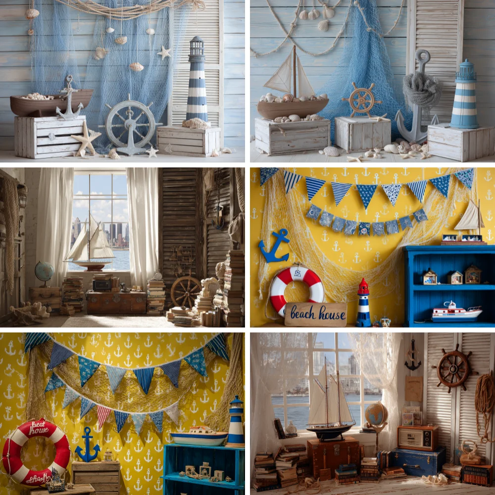 Baby Kids Birthday Travel Photo Background World Maps Luggage Ship Navigation Backdrop Photography Accessories Decor Photocall
