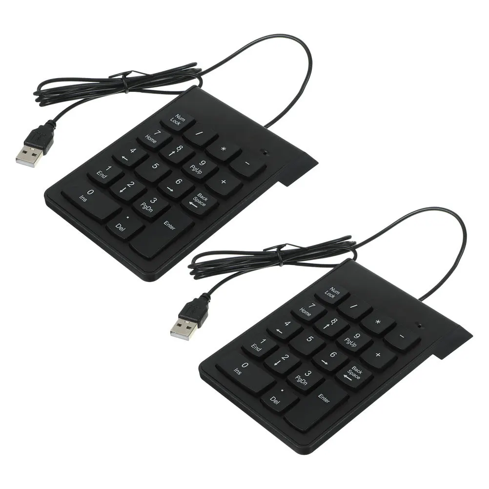 

2Pcs Bank Financial Wired Numeric Keypad USB Compact Durable Number Pad Keyboard for Laptop Pc Computer Accessories