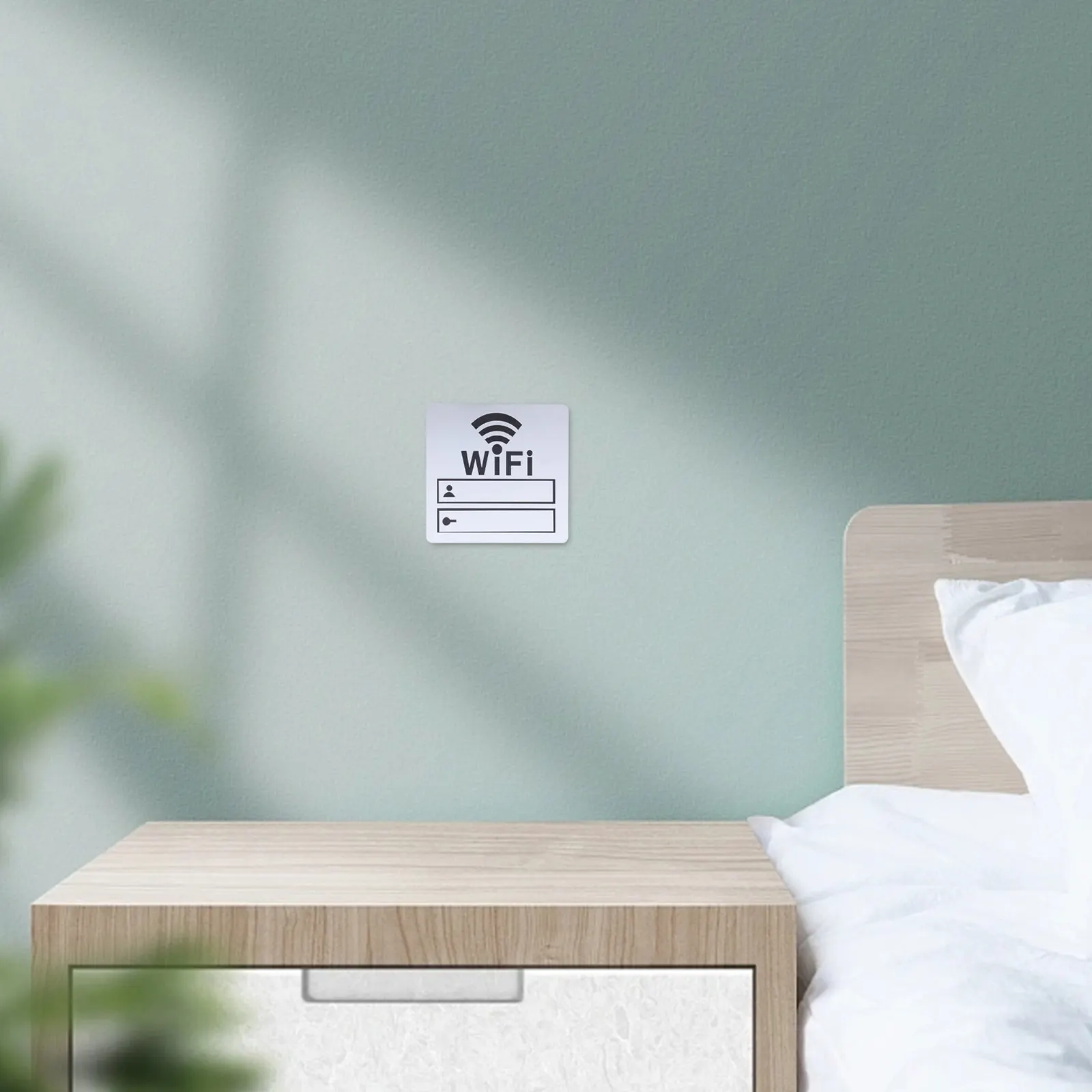 WiFi Acrylic Mirror Wall Sticker High Definition Password Sign for Restaurant Office Salon Access