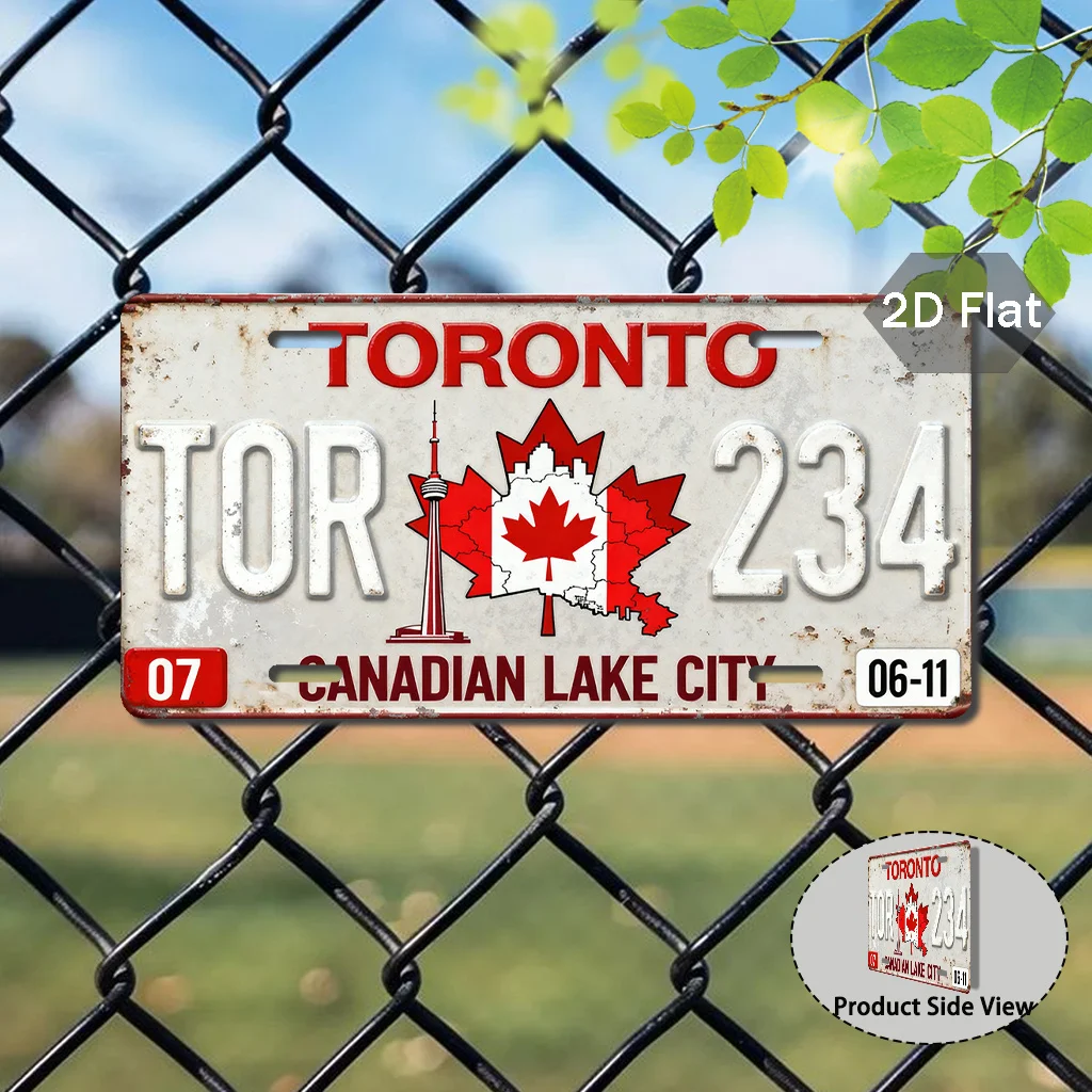 This Is a 2D Flat Retro License Plate Sticker Measuring 29.97cm X 14.99cm Made of Aluminum, Featuring The Words 