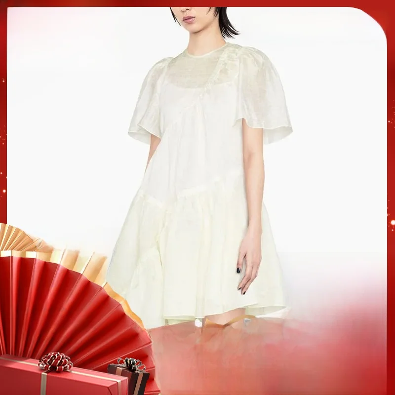 

MaSandeS Summer 2023 adient Dyed Women's Skirt Set Fre Sweet Sle High Waist A-Line ort Dr with ort Sves