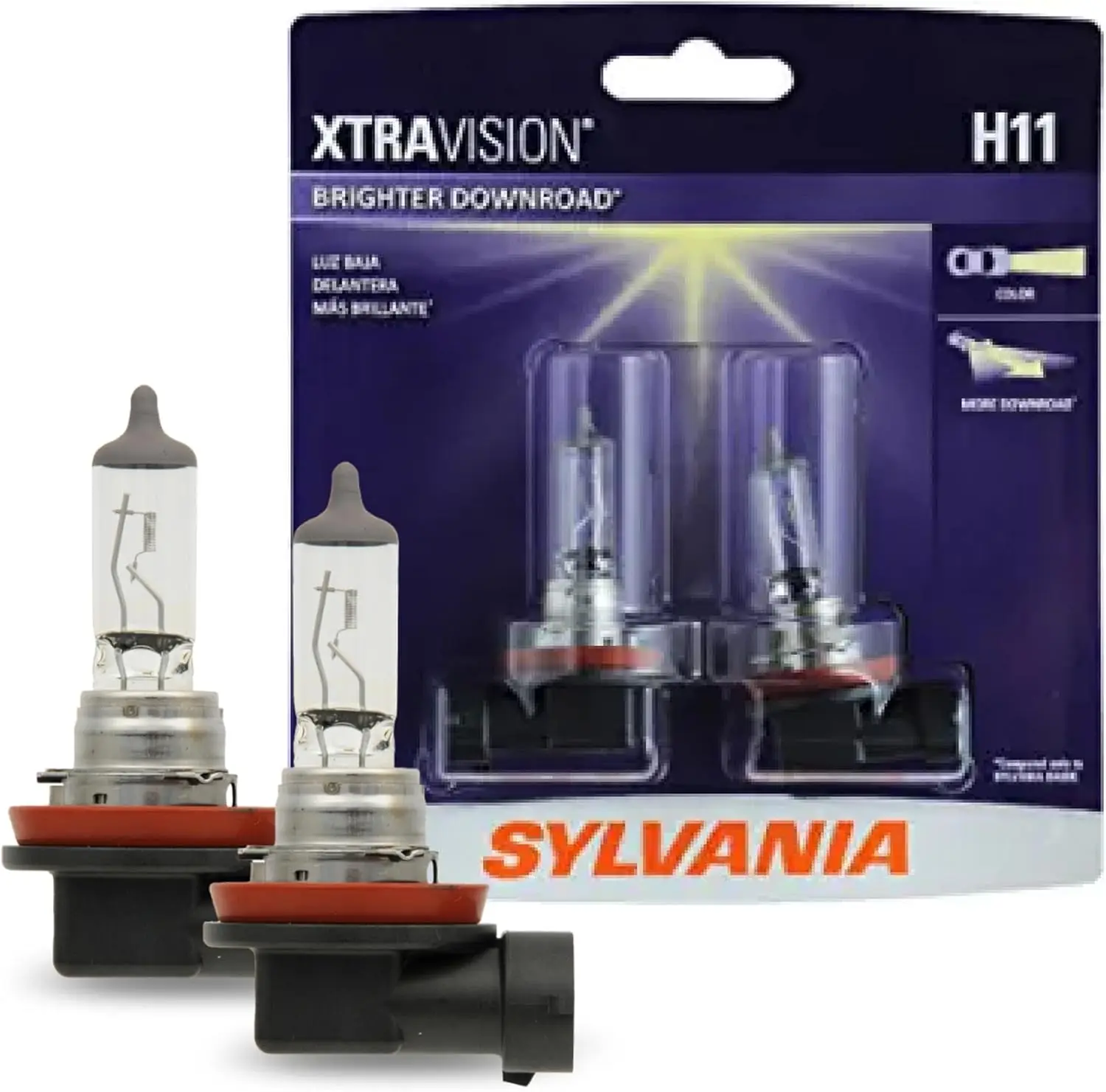 

H11 XtraVision H4 Halogen Headlight Bulbs, High Beam Low Beam Fog Replacement (2-Pack)