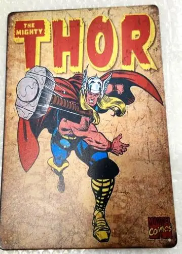 FUN TIN SIGNS Réplica de Letrero Metálico Vintage THOR Lot # Letrero de aluminio y estaño 38