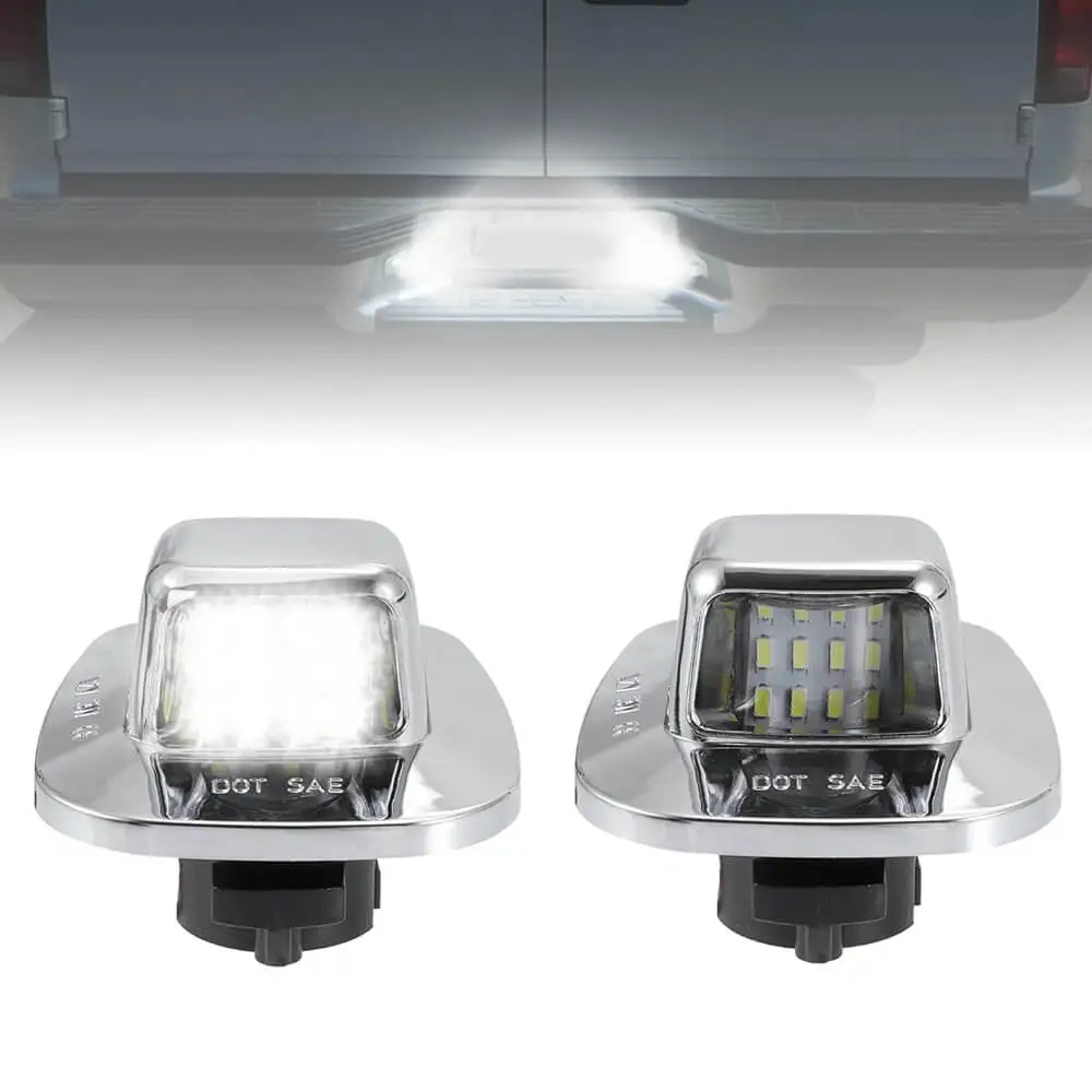 

2Pcs For Chevrolet Chevy GMC C/K Series 1500 2500 3500 1988-2000 Pickup Full LED License Plate Light Rear Bumper Lamp Chrome