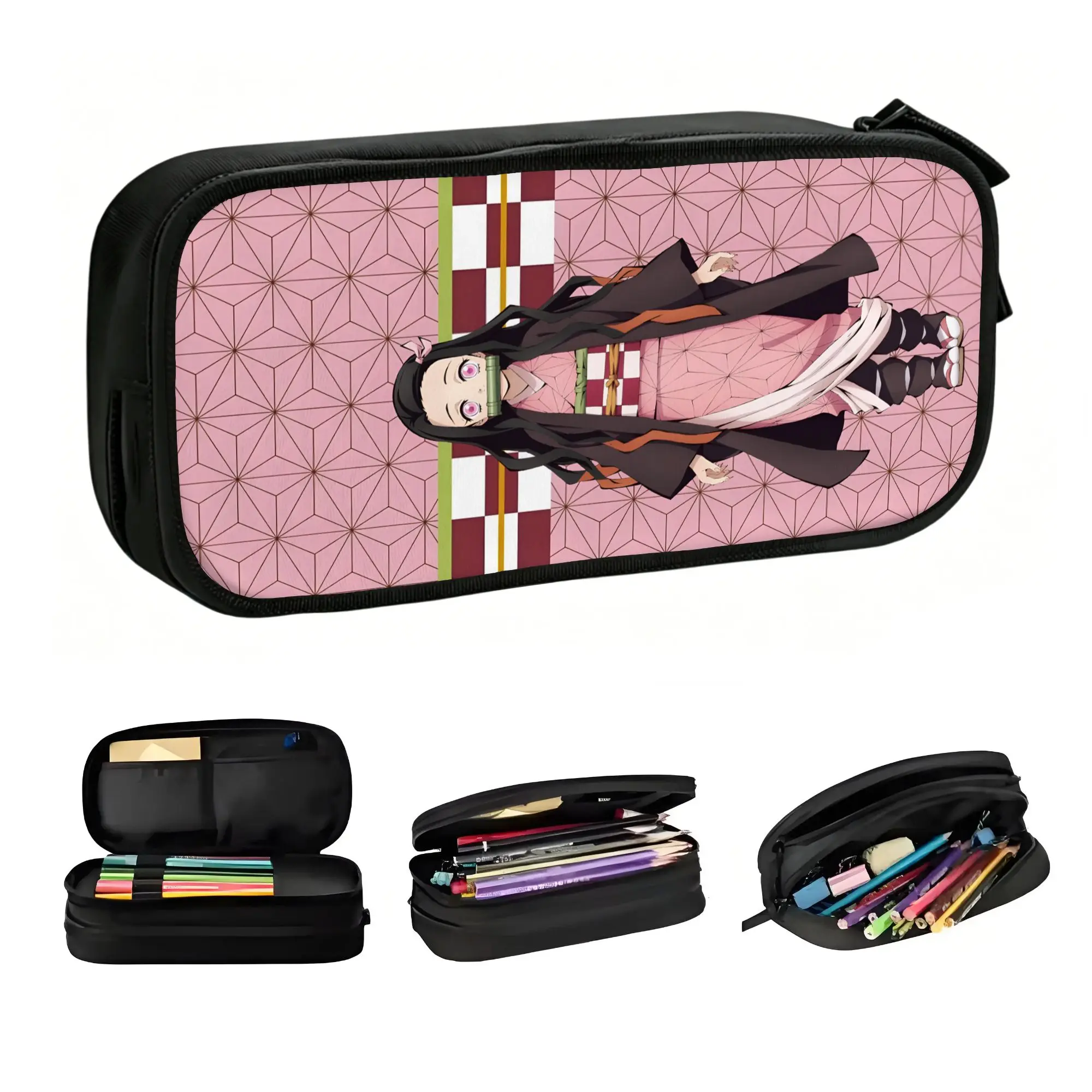 Custom Cute D-Demons Slayers Pencil Cases Girl Boy Large Capacity Kimetsus No Yaibas Cartoon Anime Pencil Box School Supplies